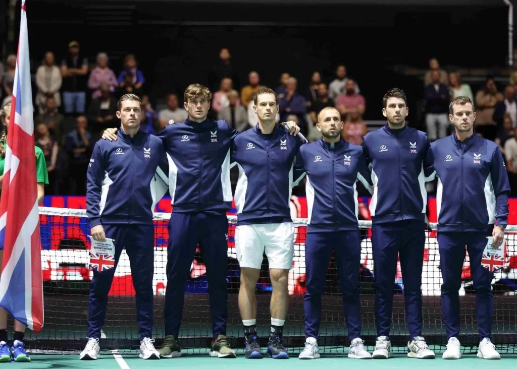 Group photo of England's tennis squad.