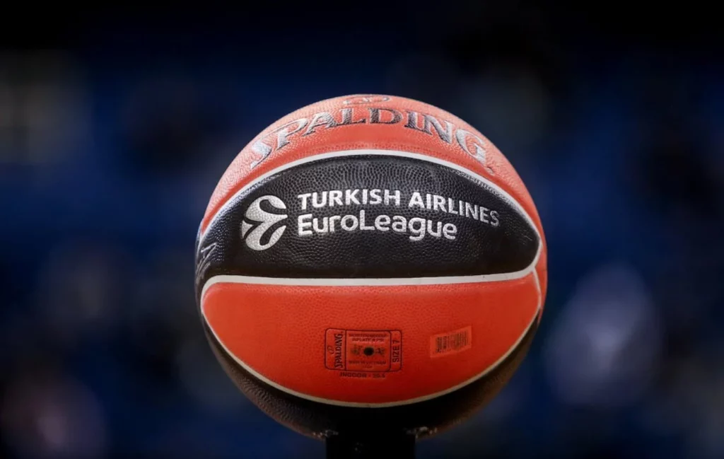 Basketball with EuroLeague logo.