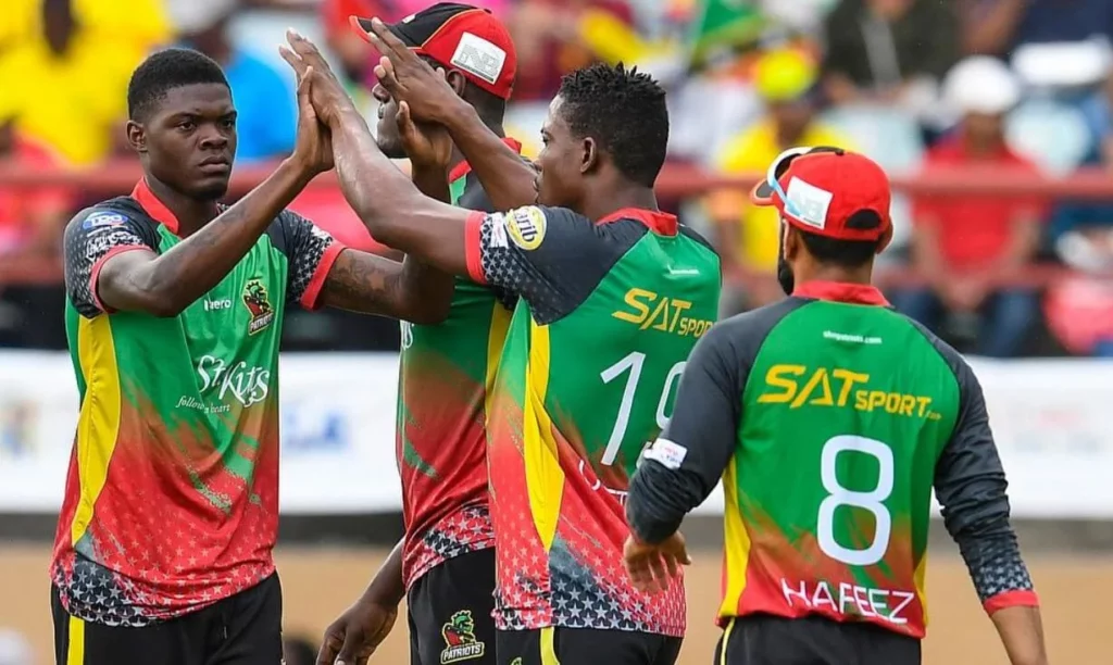 St Kitts and Nevis Patriots players in action during CPL 2023.