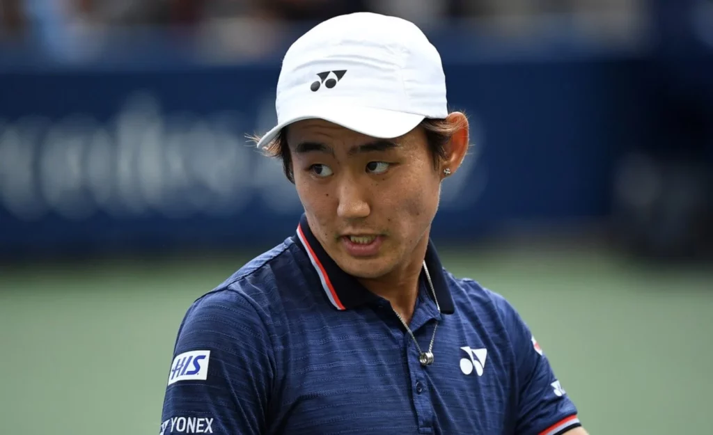 Professional tennis player Yoshihito Nishioka on the court.