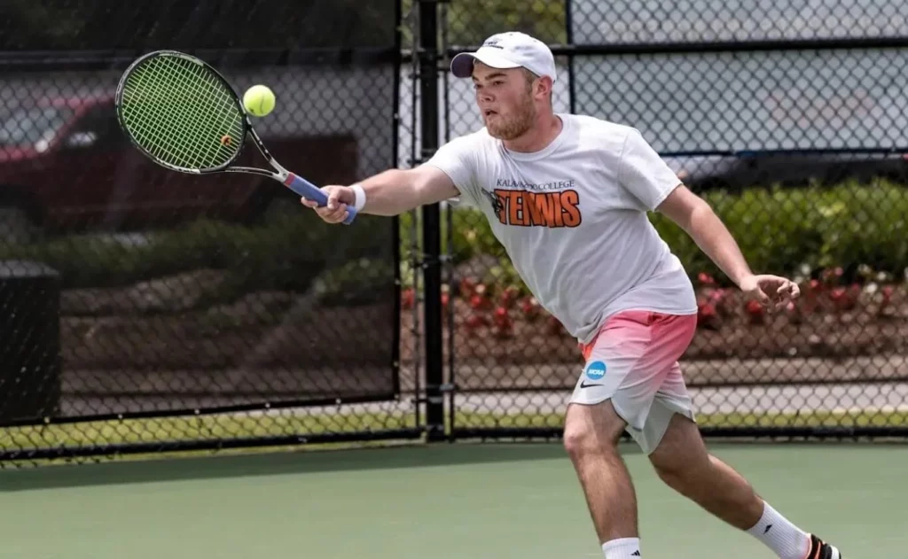 Branden Metzler in action during a tennis match.