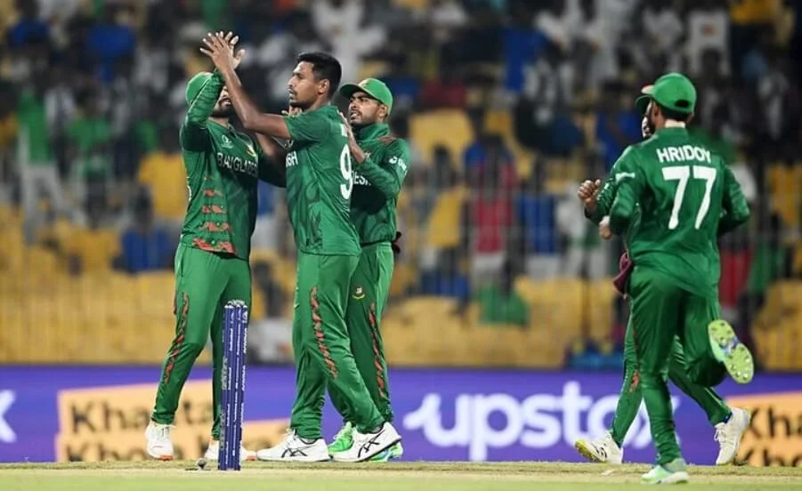 Bangladeshi cricket team in action during an intense match