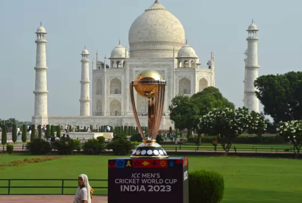 ICC World Cup trophy close-up.