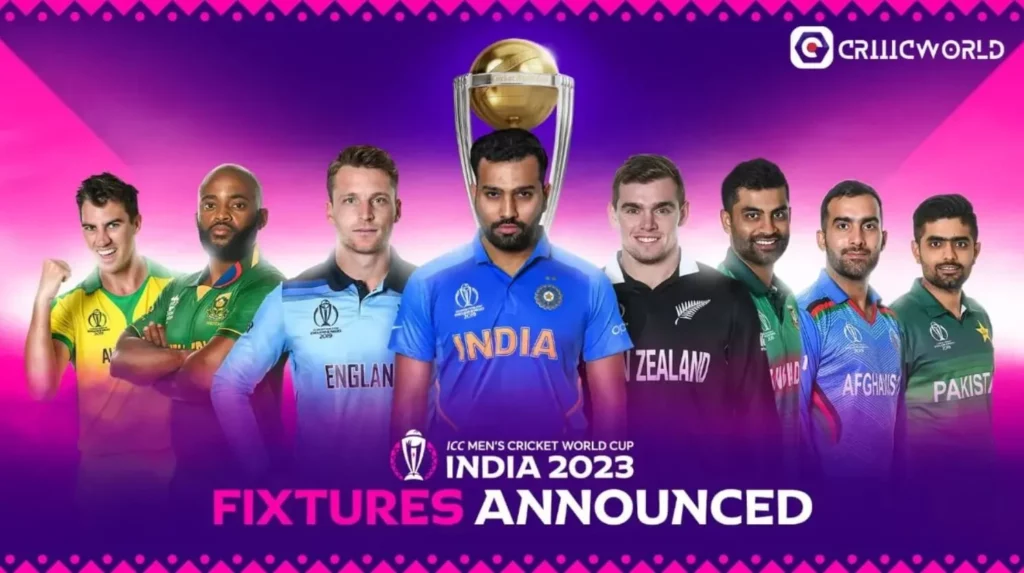 Promo banner for the 2023 ICC ODI Cricket World Cup.