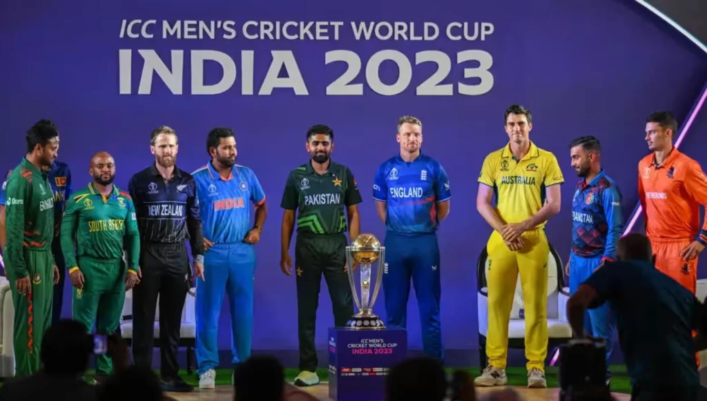 At the Narendra Modi Stadium in Ahmedabad, nine World Cup captains attended a launch event.