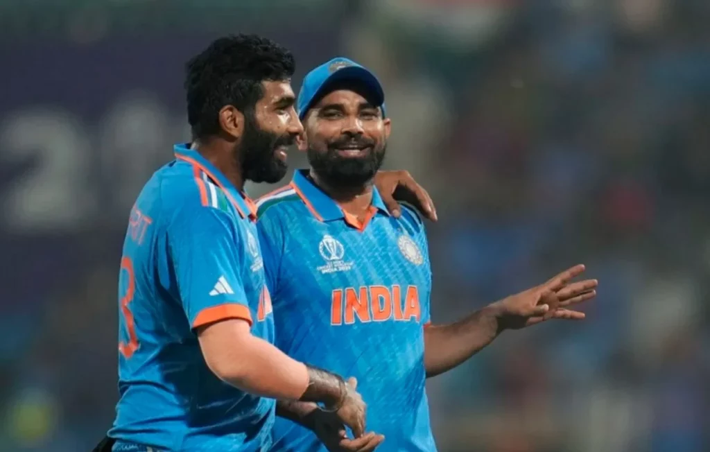 Bumrah and Shami team up for a remarkable 7-wicket haul, conceding just 54 runs.