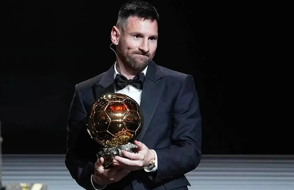 Portrait of Lionel Messi, Ballon d’Or 2023 winner.