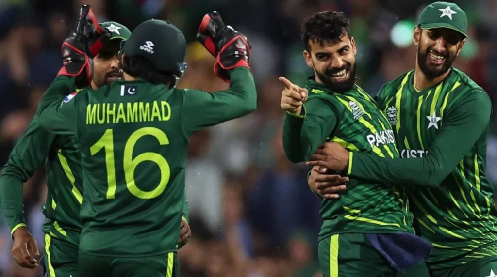Team Pakistan in a jubilant mood after sealing a game-changing over.