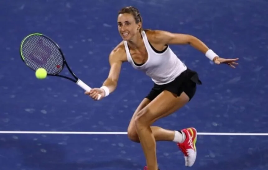 Professional tennis player Petra Martic in action.