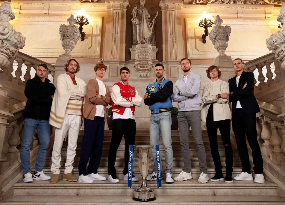 Group photo of ATP Finals participants in Turin.