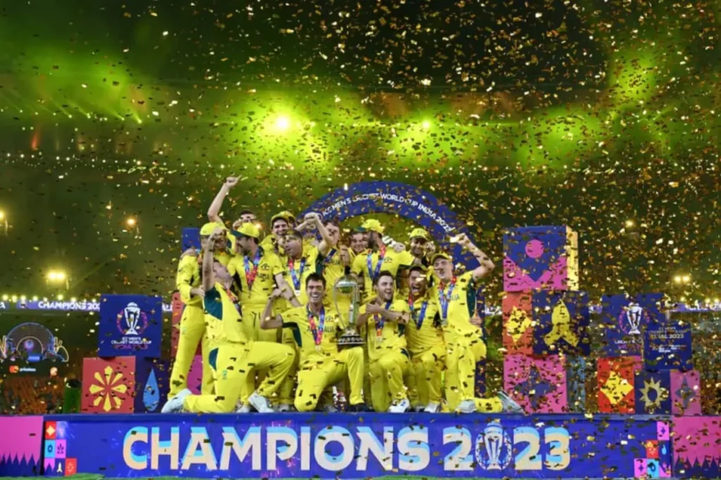 Australia Clinches Sixth World Cup Title, Overpowering India on Slow Ahmedabad Pitch.