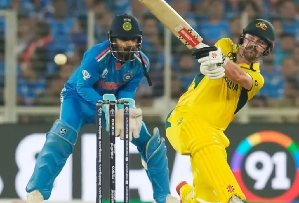 Dynamic action shot from the India vs Australia Twenty20 game.