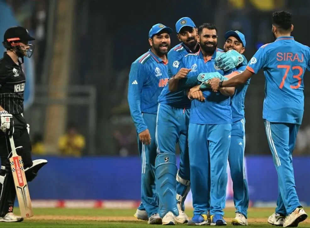 India triumphs over New Zealand in 2023 World Cup semi-final.
