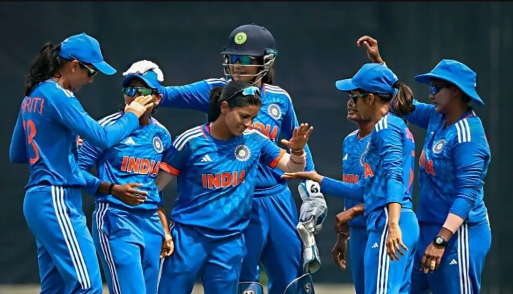 India Women's cricket team during a competitive match.
