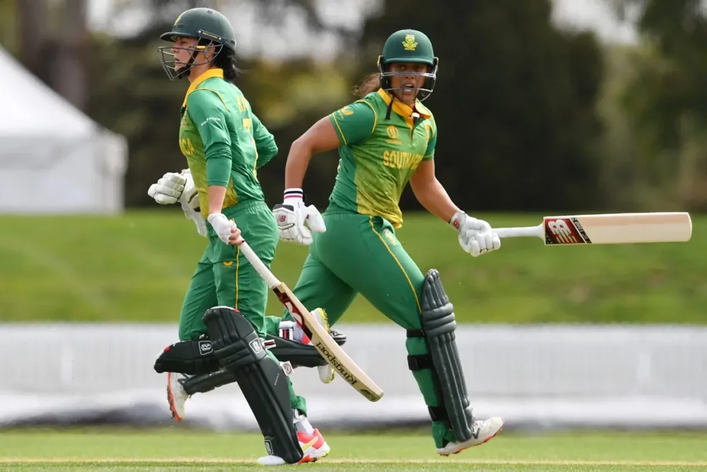 South Africa Women's cricket team players in action during an ODI match.