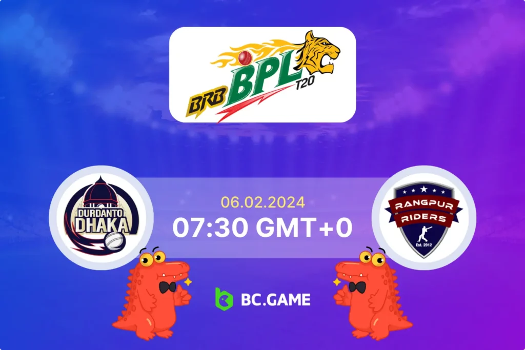Durdanto Dhaka vs Rangpur Riders: Betting Odds and Match Predictions for BPL 2024.