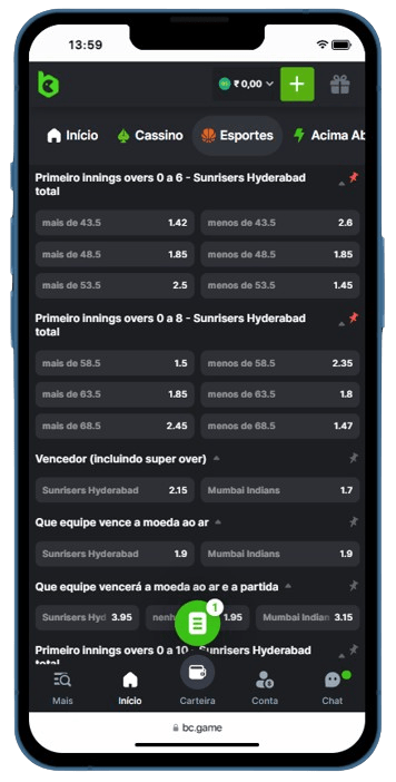 Decimal Odds BC Game Example