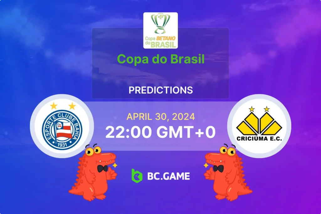 Expert Betting Tips and Odds for Bahia vs Criciuma in the Copa do Brasil.