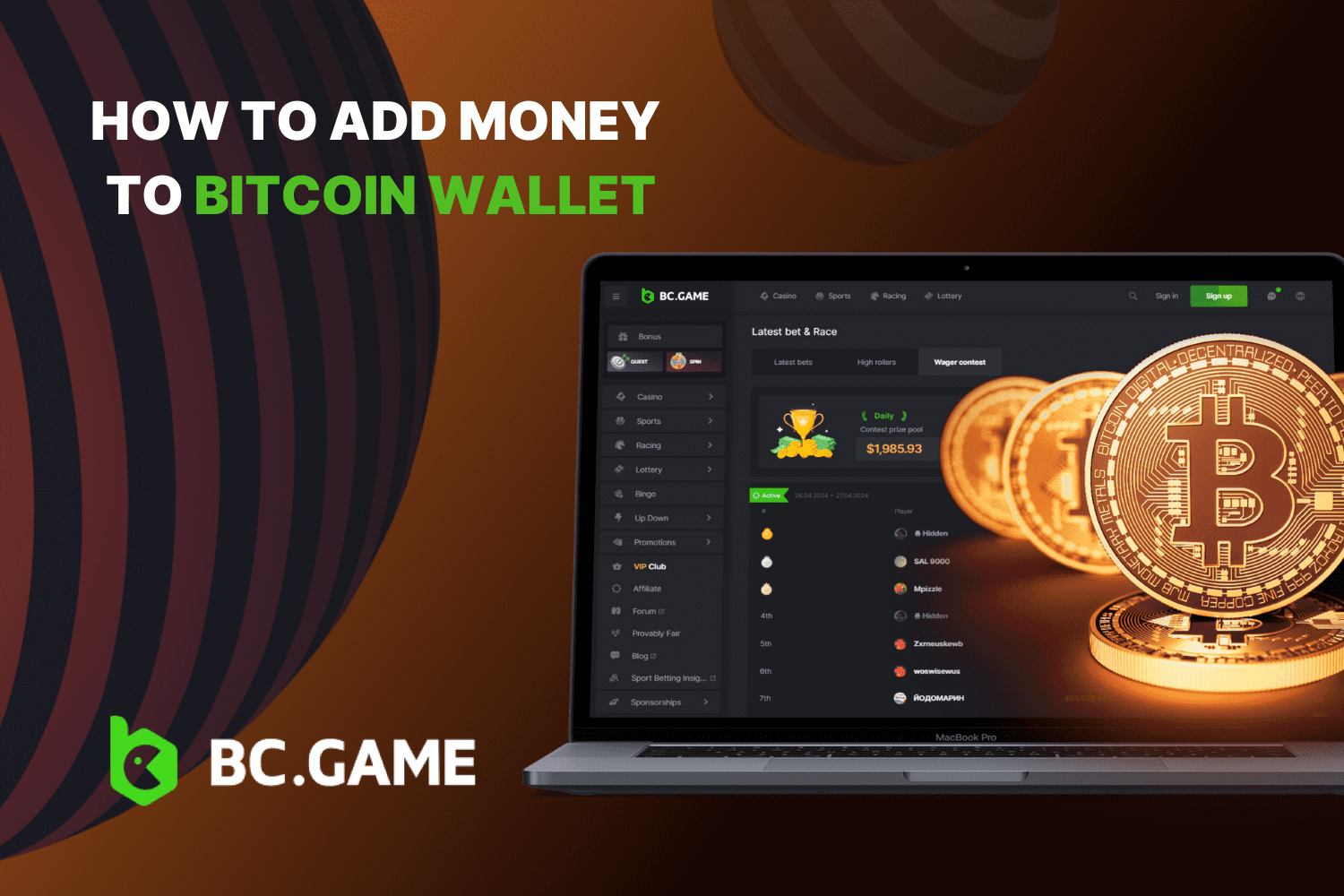 Bitcoin Wallet: How to Add Money | BC.Game