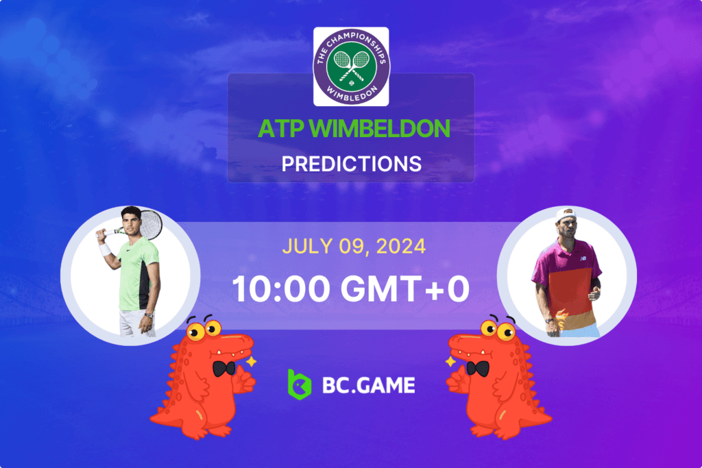 Match prediction for the Carlos Alcaraz vs Tommy Paul game at Wimbledon 2024.