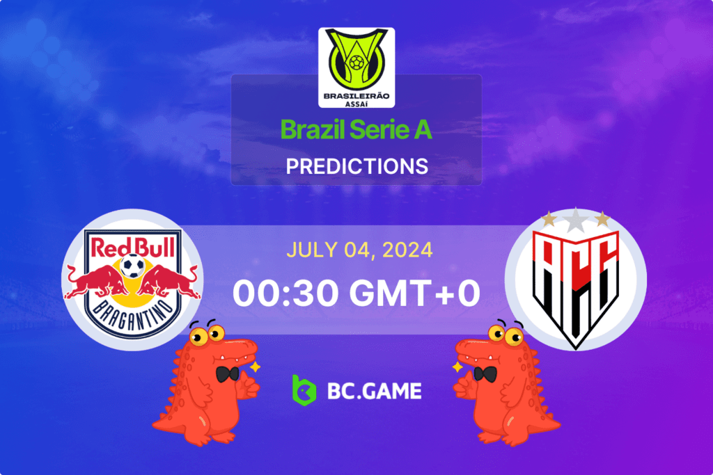 Match prediction for the RB Bragantino vs Atletico Goianiense game at Brazilian Serie A 2024.