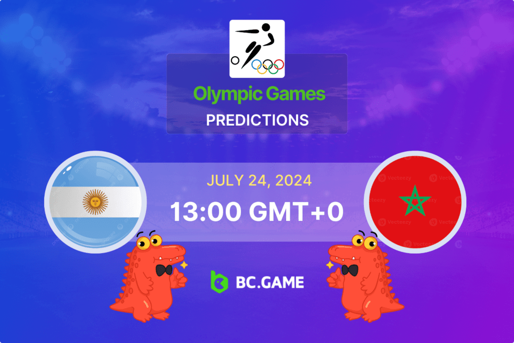 Match prediction for the Argentina U23 vs Morocco U23 game at Paris 2024 Olympics.