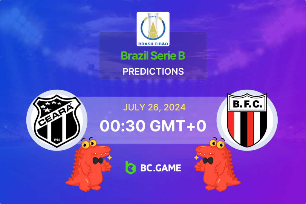 Match prediction for the Ceará vs Botafogo SP game at Brazil Serie B 2024.