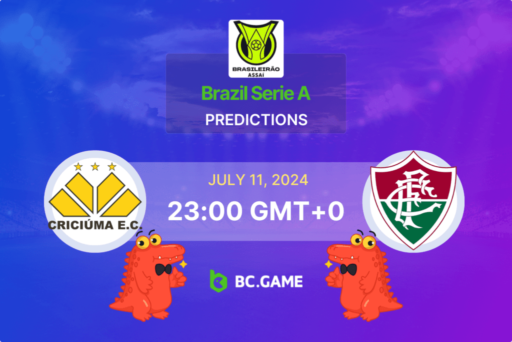 Match prediction for the Criciuma vs Fluminense game at Brazil Serie A 2024.