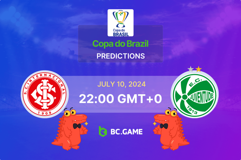 Match prediction for the Internacional vs Juventude game at Copa do Brasil 2024.