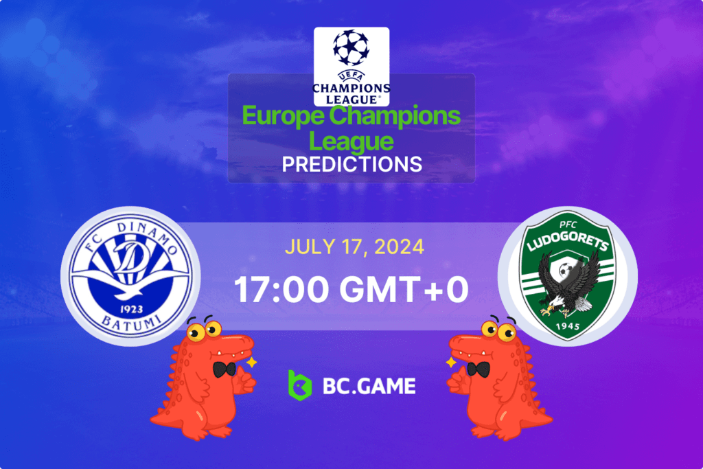 Match prediction for the Dinamo Batumi vs Ludogorets Razgrad game at UEFA Champions League 2024.