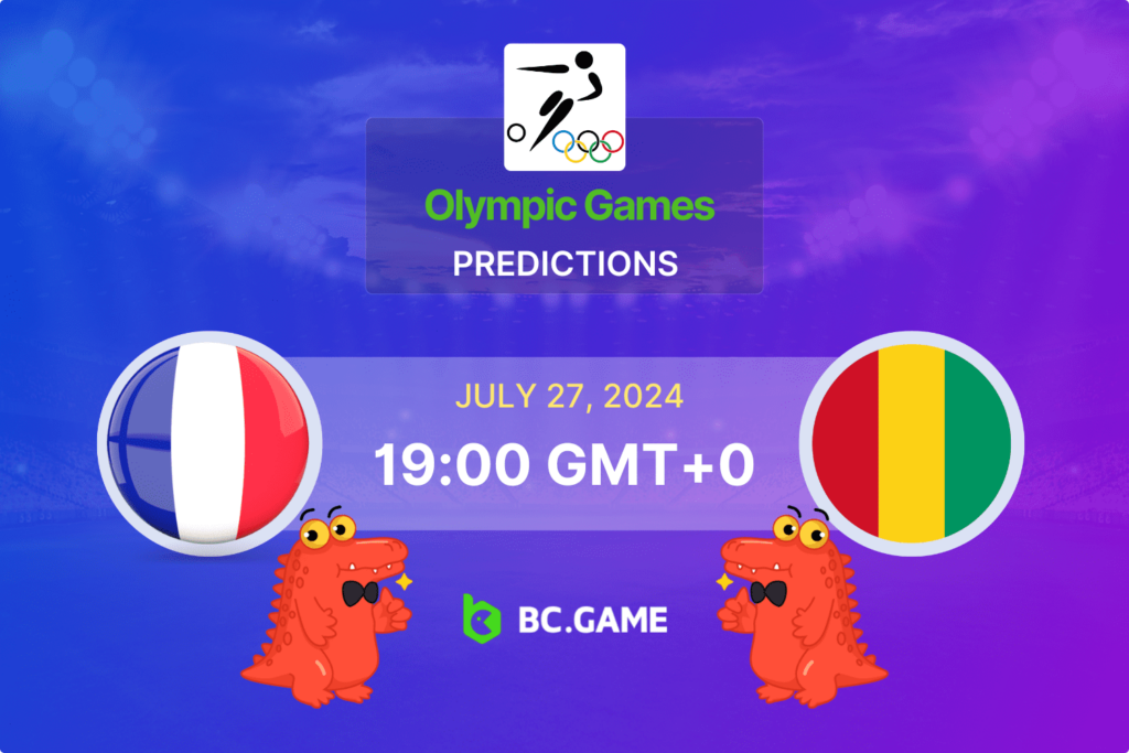 Match prediction for the France vs Guinea game at Olympic Games 2024.