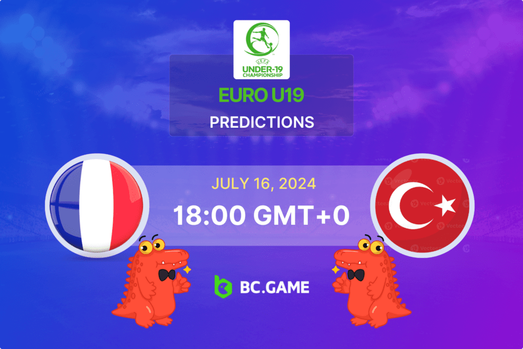 Match prediction for the France U19 vs Turkey U19 game at the European Under-19 Championship 2024.