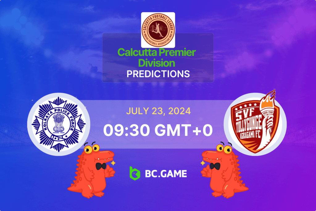 Match prediction for the Police AC vs Tollygunge Agragami game at Calcutta Premier Division 2024.