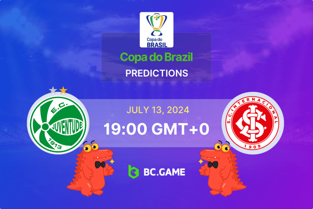 Match prediction for the Juventude vs Internacional game at Copa do Brasil 2024.