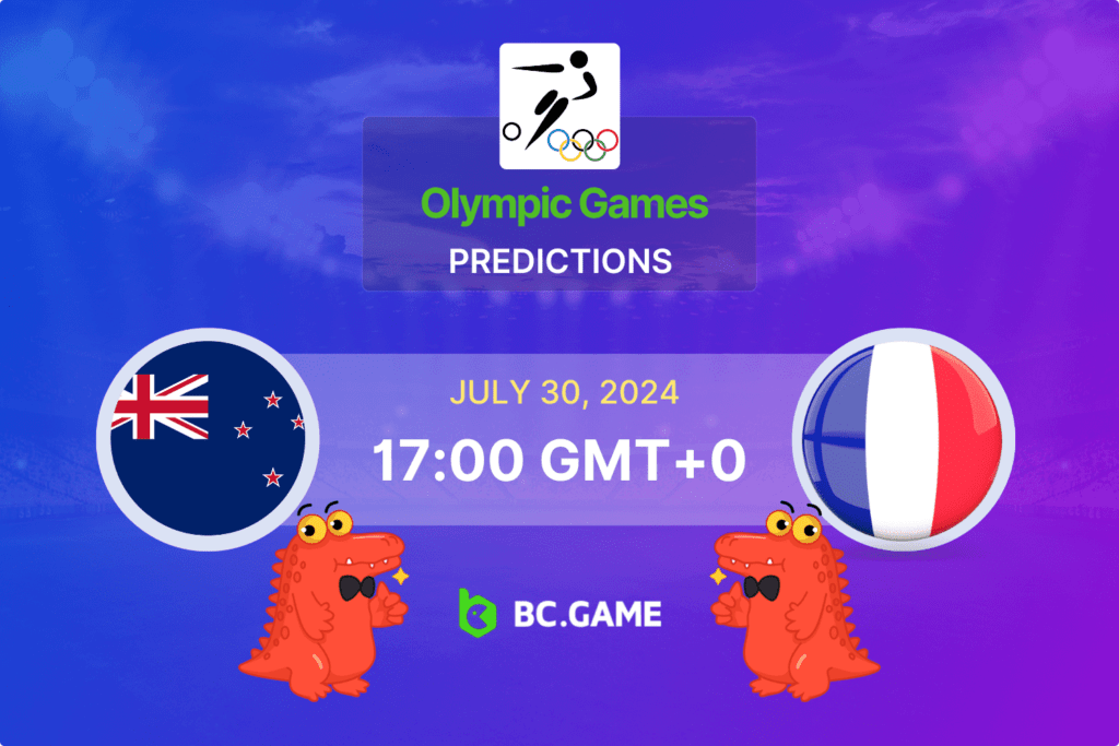 Match prediction for the New Zealand vs France game at Olympic Games 2024.