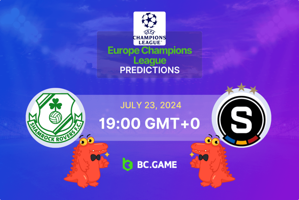 Match prediction for the Shamrock Rovers vs Sparta Prague game at Champions League Qualifiers 2024.