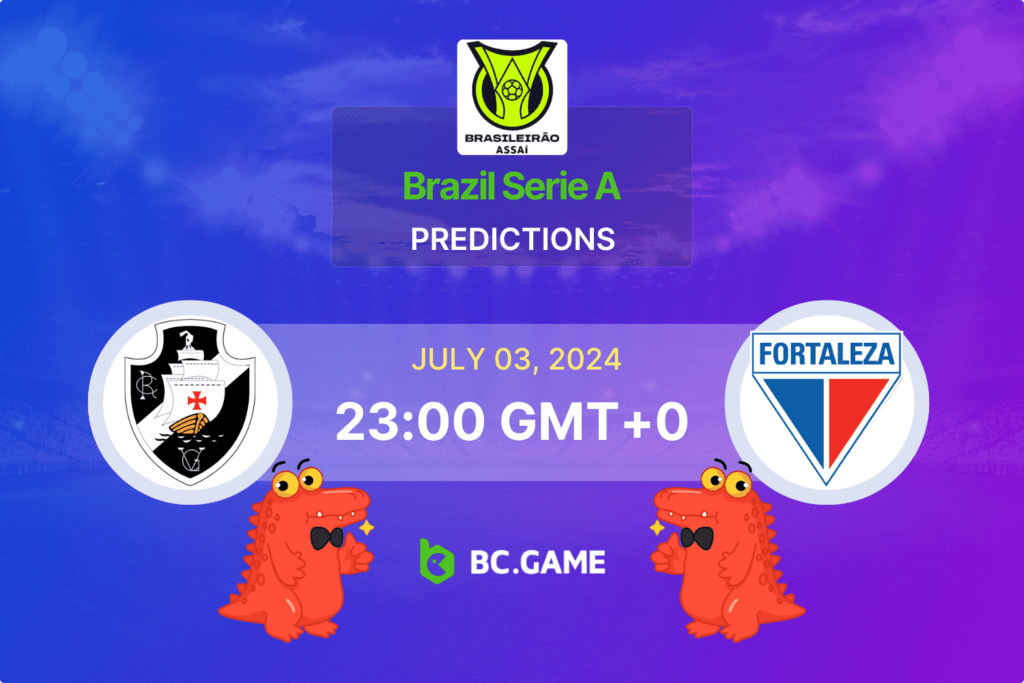 Match prediction for the Vasco vs Fortaleza game at Brazil Serie A 2024.