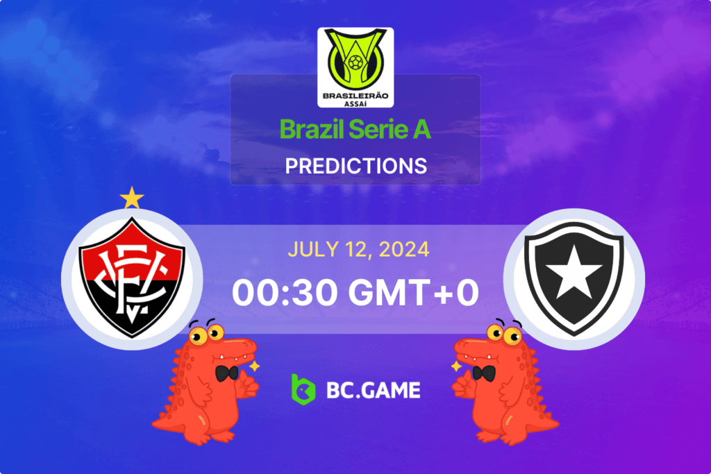 Match prediction for the Vitoria vs Botafogo RJ game at Brazilian Serie A 2024.