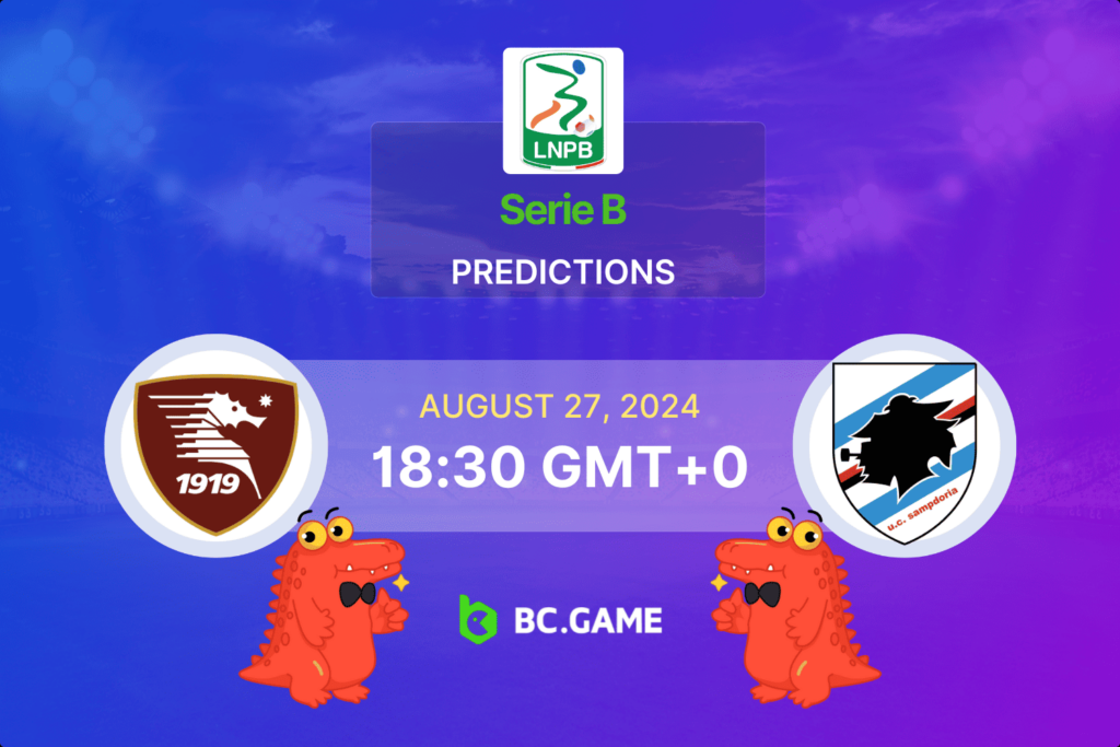 Match prediction for the Salernitana vs Sampdoria game in Serie B 2024