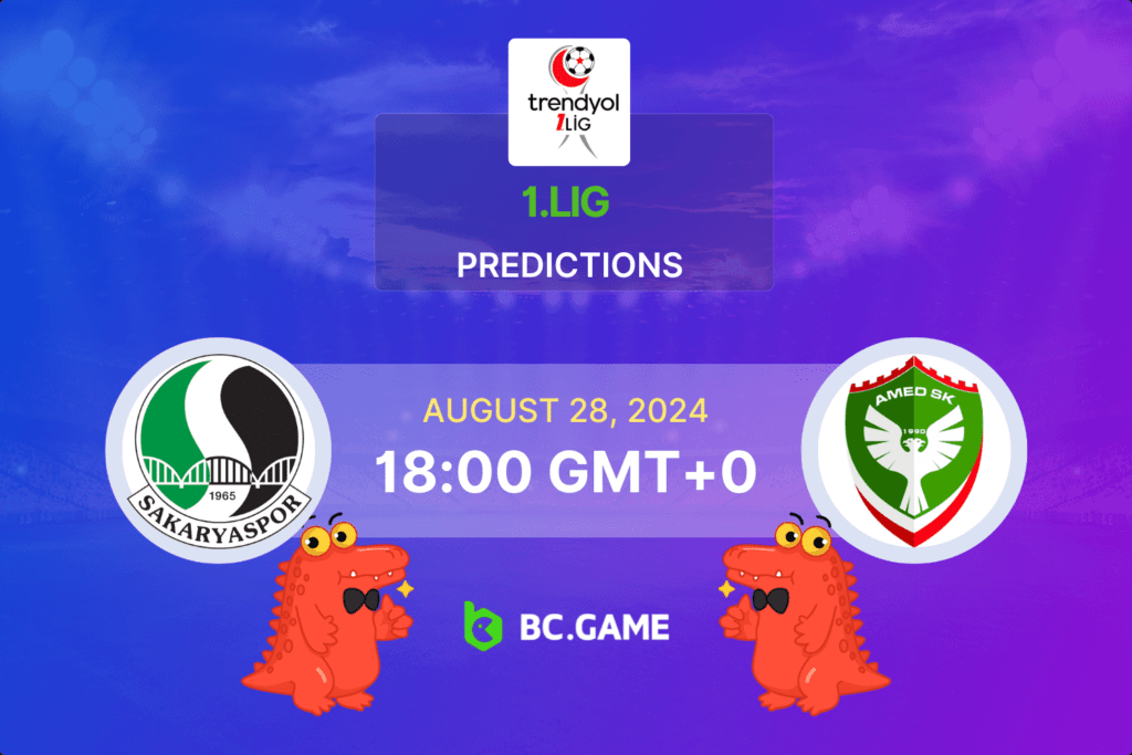 Match prediction for the Sakaryaspor vs Amedspor game at TFF 1. Lig 2024