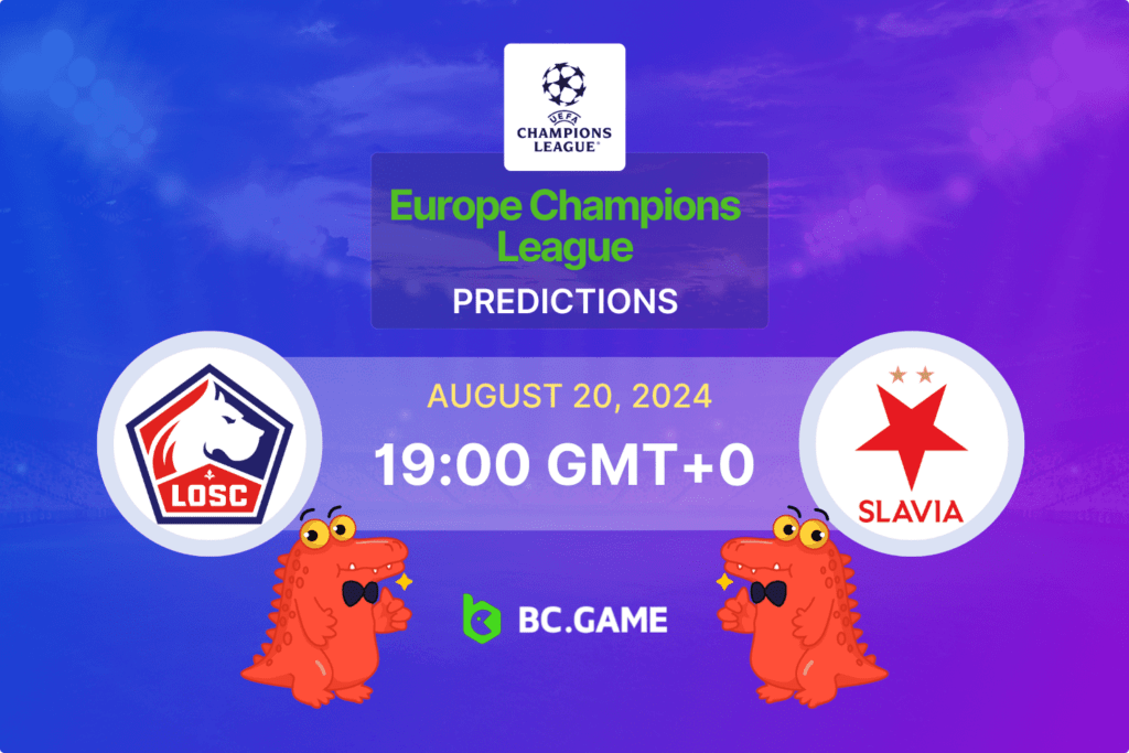 Match prediction for the Lille vs Slavia Prague game at Champions League Play-offs 2024.