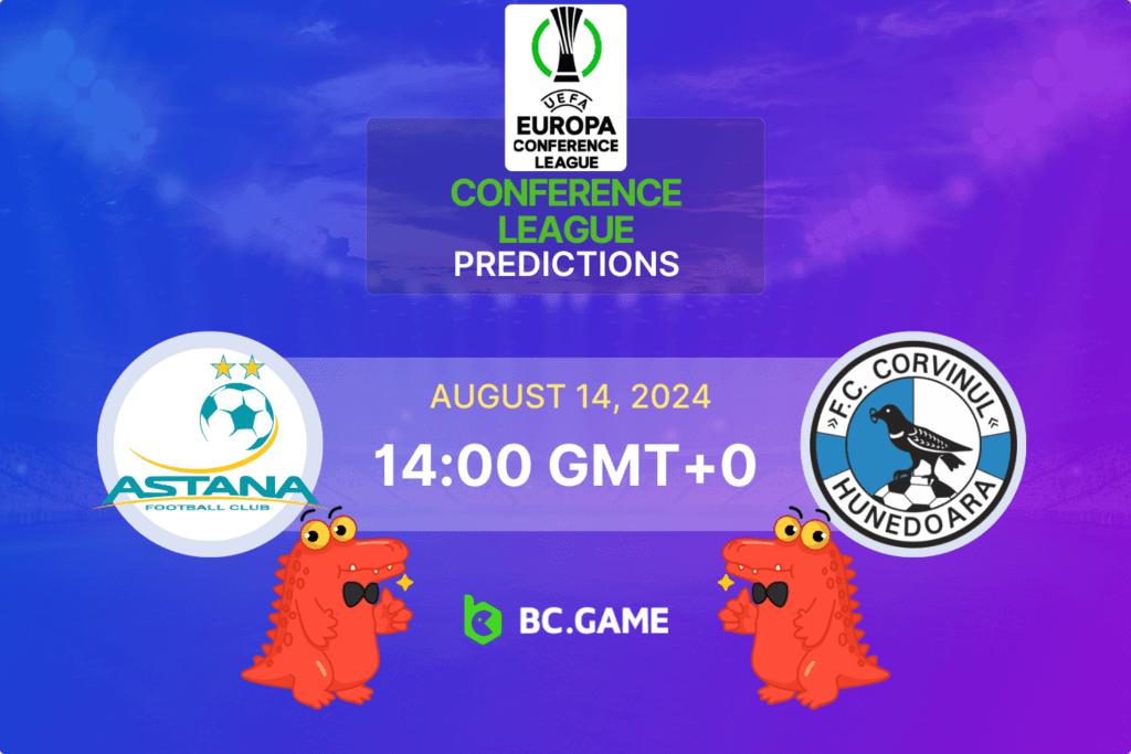 Match prediction for the FC Astana vs Corvinul Hunedoara game in the Conference League Qualifiers 2024.