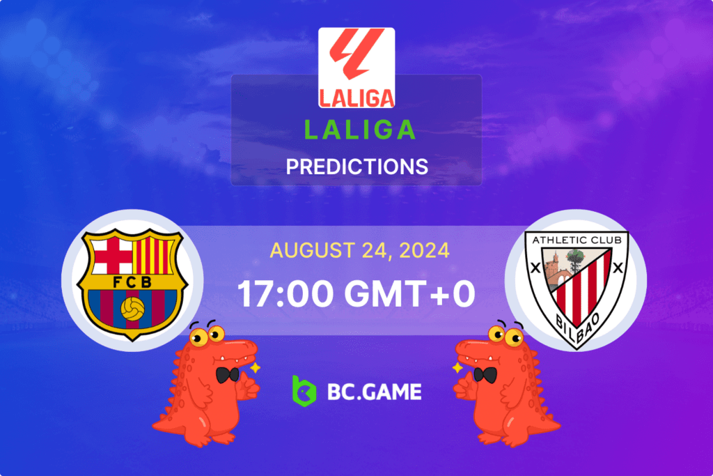 Match prediction for the Barcelona vs Athletic Bilbao game at La Liga 2024.