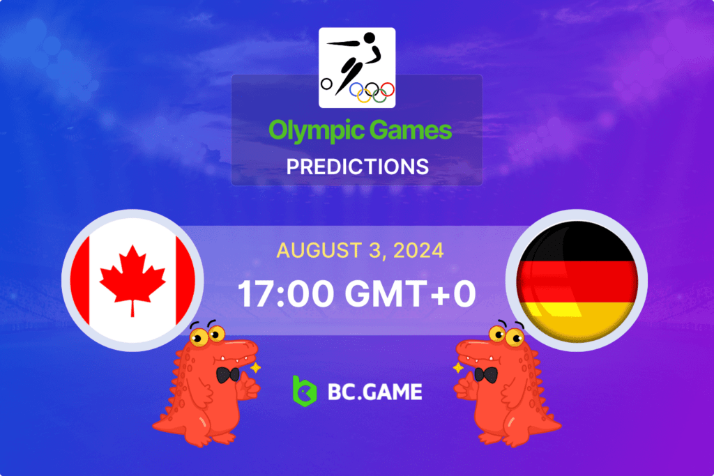 Match prediction for the Canada vs Germany game at Women's Olympic Football Quarter-finals 2024.