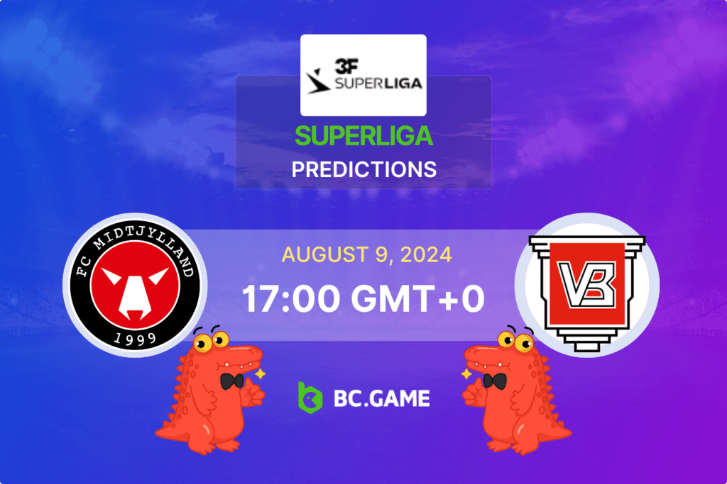 Match prediction for the Midtjylland vs Vejle game at Superliga 2024.