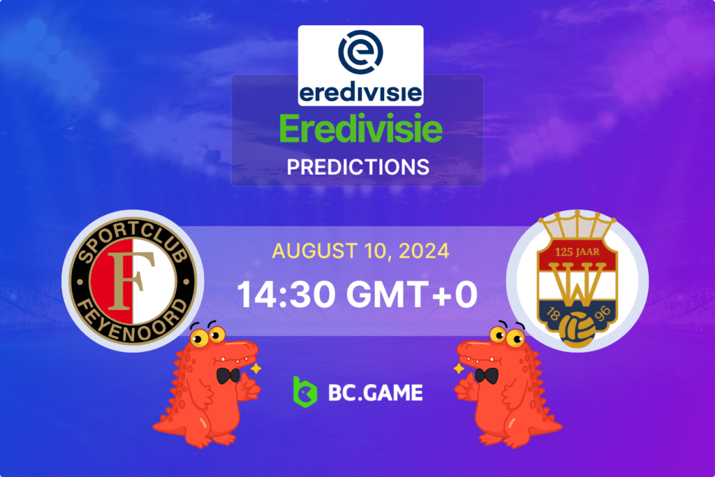 Match prediction for the Feyenoord vs Willem II game at Eredivisie 2024.