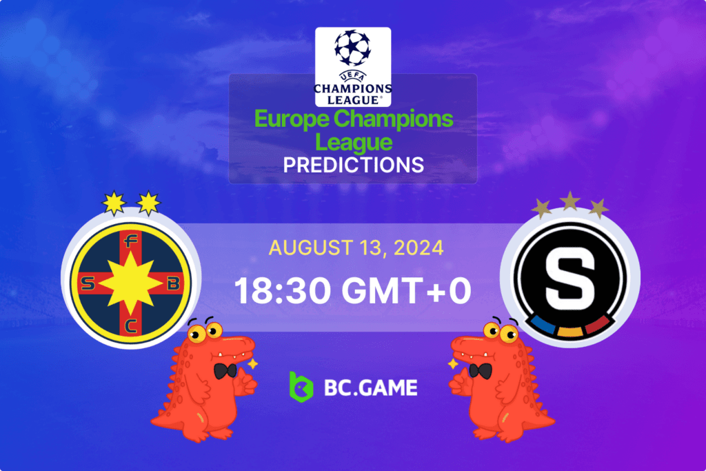 Match prediction for the FCSB vs Sparta Prague game at UEFA Champions League 2024.