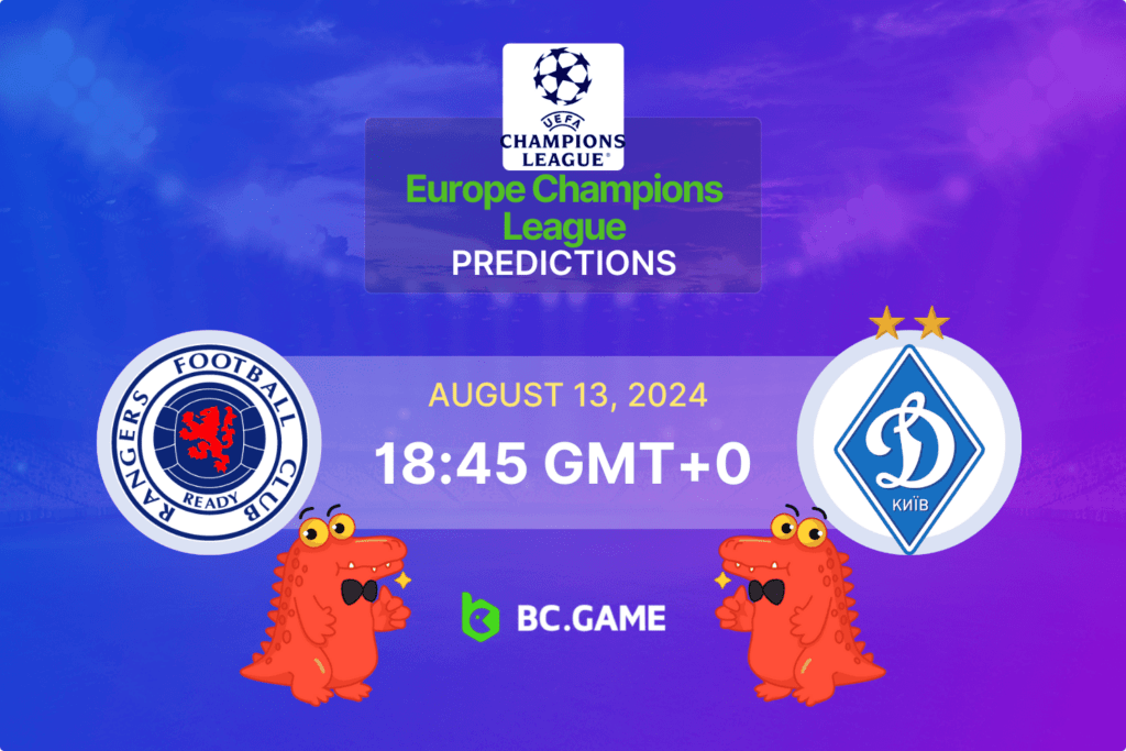 Match prediction for the Rangers vs Dynamo Kyiv game at UEFA Champions League 2024.