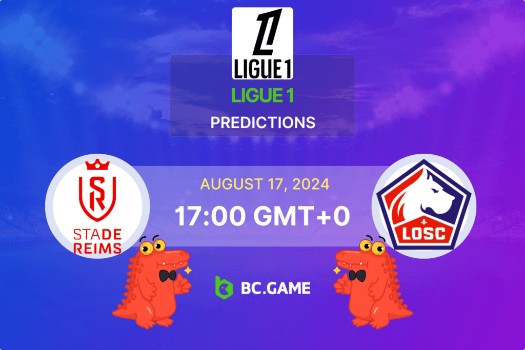 Match prediction for the Reims vs Lille game at Ligue 1 2024.