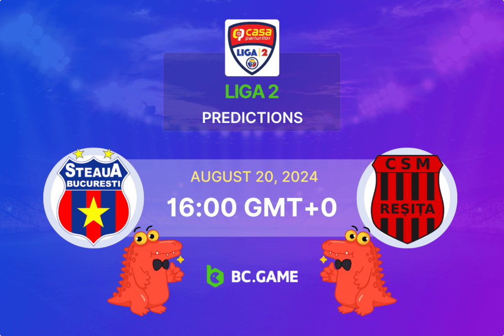 Match prediction for the Steaua Bucuresti vs CSM Resita game in Romania Liga 2, August 2024.